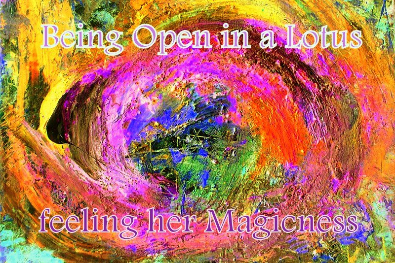 Being Open in a Lotus feeling her Magicness - Cosmic Art Card