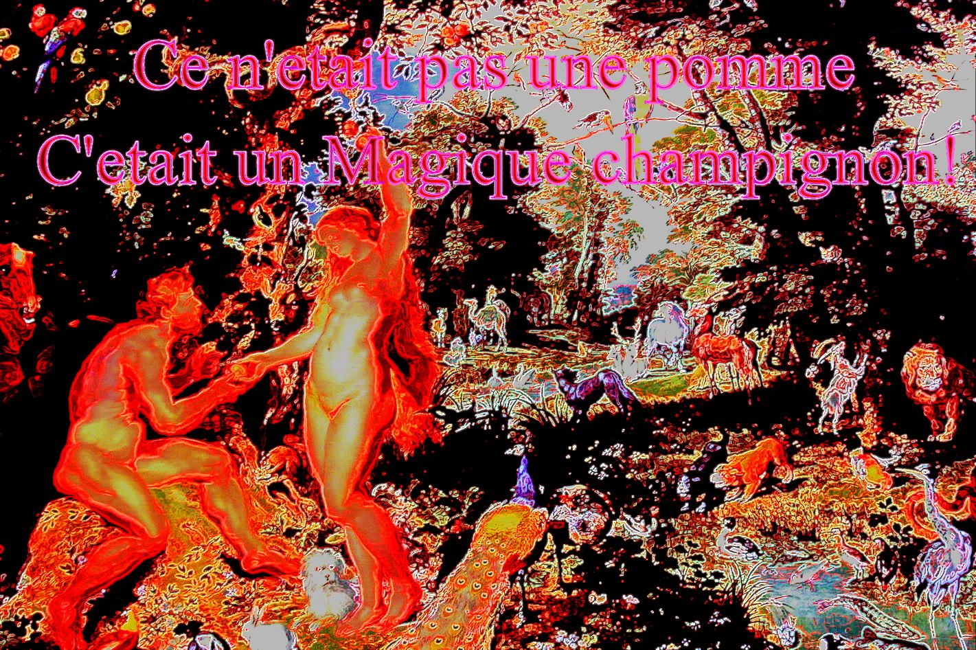 Ce netait pas une pomme Cetait un Magique champignon - Cosmic Art Card