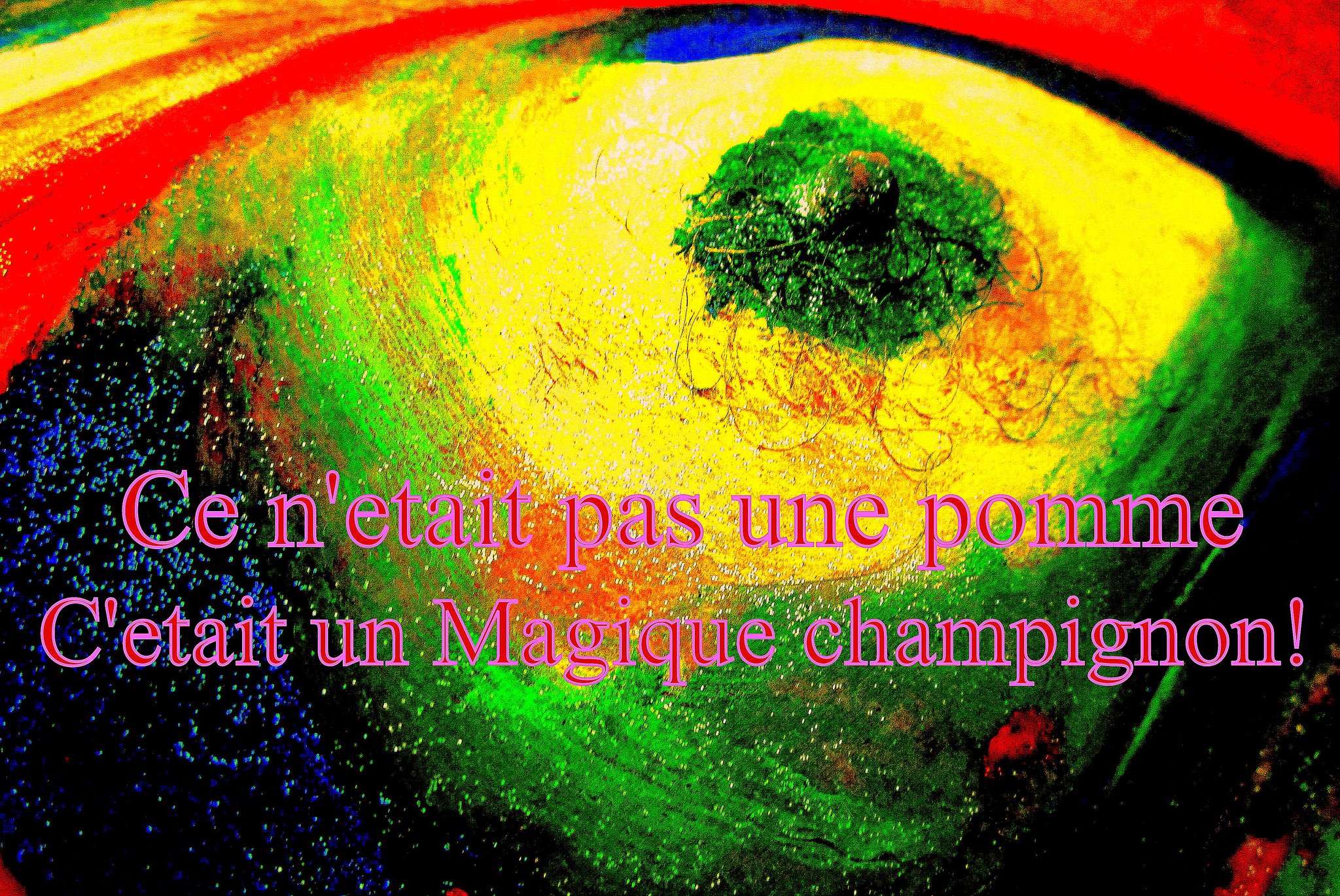 Ce nétait pas une pomme Cétait un Magique champignon - Cosmic Art Card