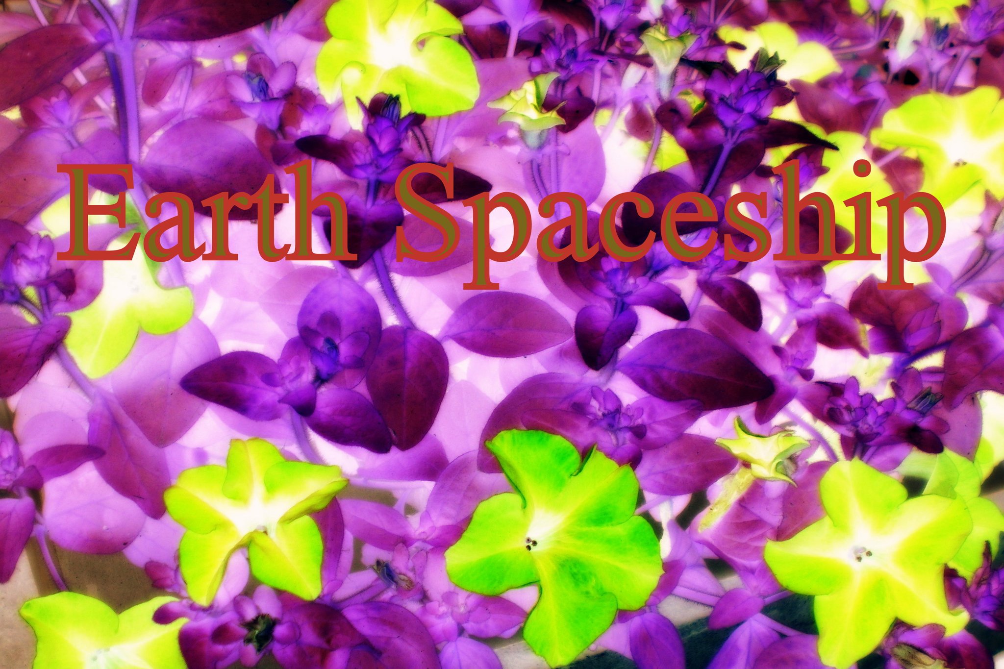 Earth Spaceship - Cosmic Art Card featuring cosmic elements