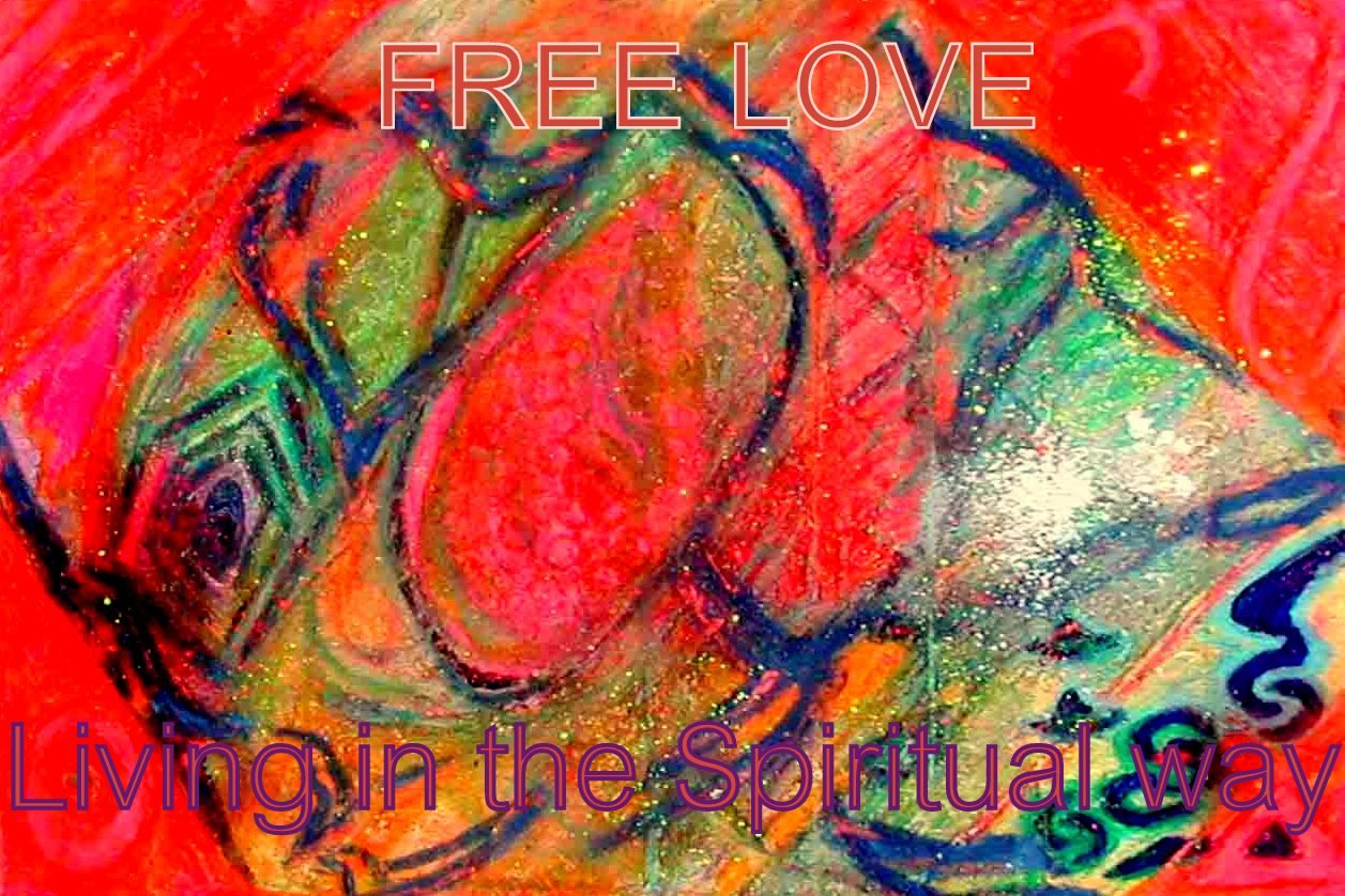 FREE LOVE Living in the Spiritual way - Cosmic Art Card depicting emotional essence