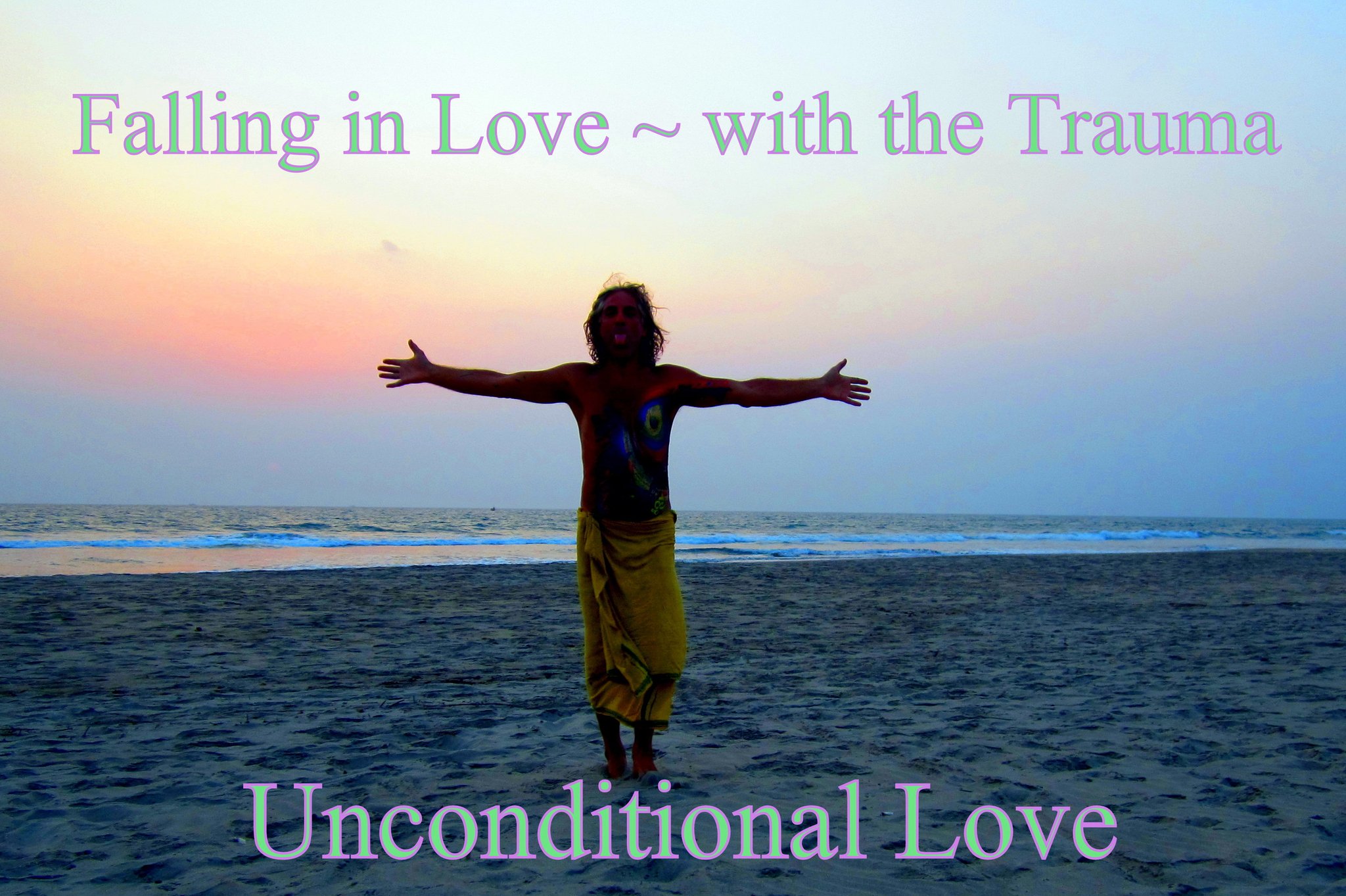 Falling in Love with the Trauma Unconditional Love - Cosmic Art Card depicting emotional essence