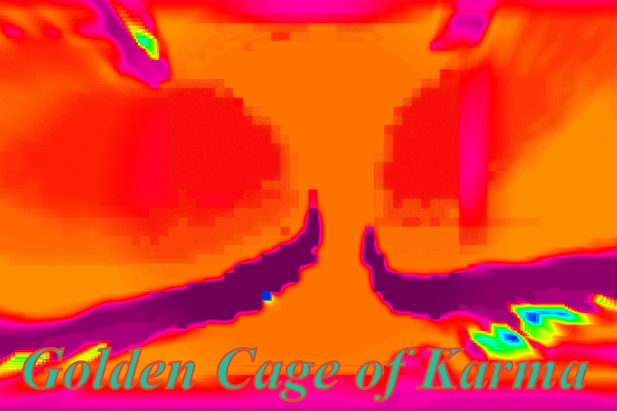 Golden Cage of Karma - Cosmic Art Card