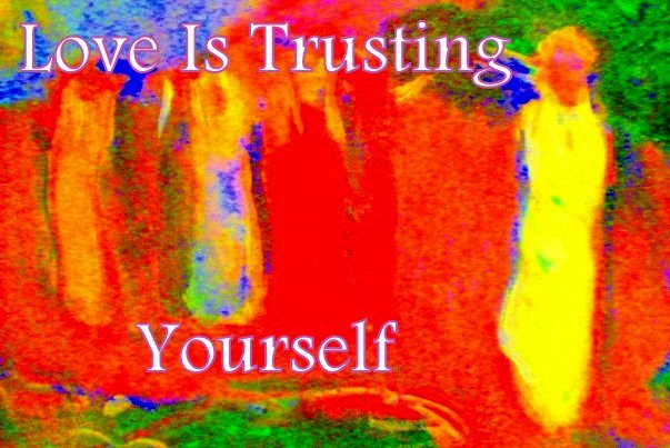 Love Is Trusting Yourself - Cosmic Art Card depicting emotional essence