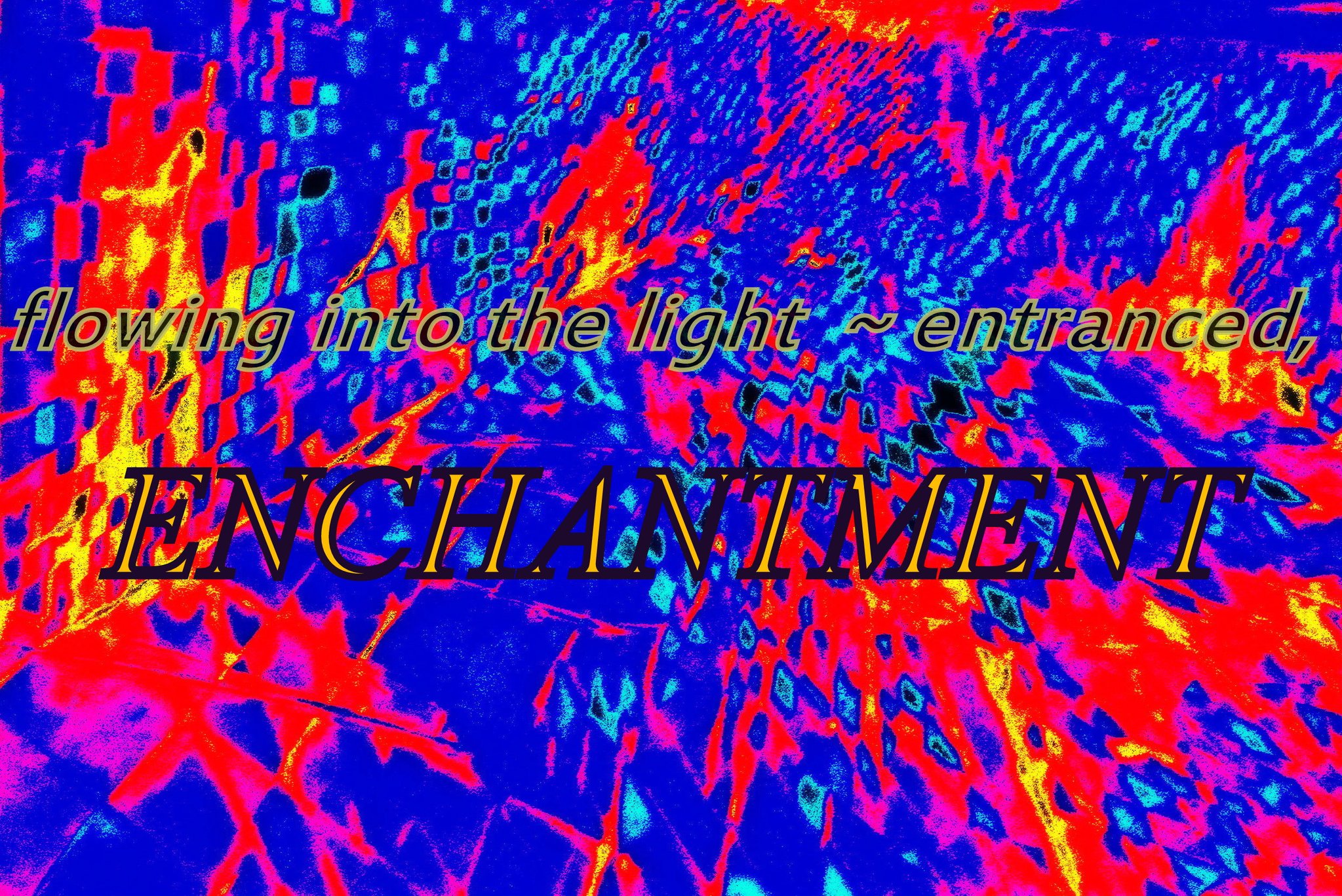 flowing into the light entranced ENCHANTMENT - Cosmic Art Card with celestial imagery